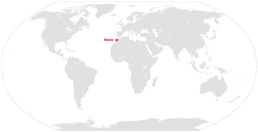 Situer maroc sur carte du monde