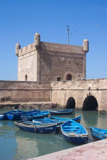 Essaouira Maroc château barque mer