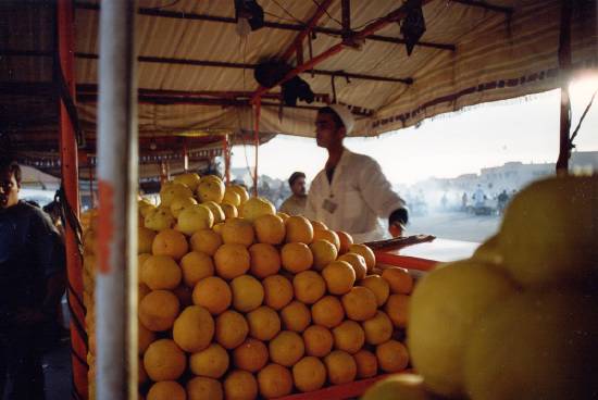 Marrakech Maroc divers oranges place