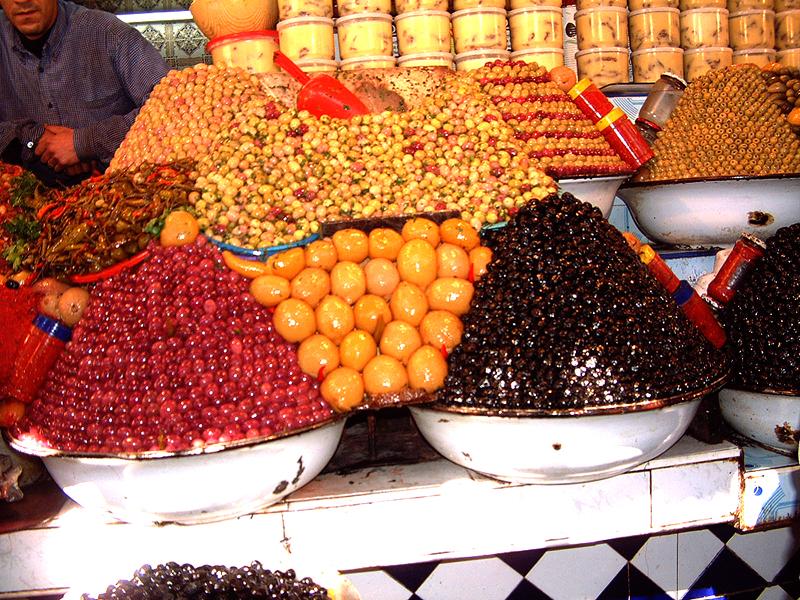 Meknès Maroc souk olives